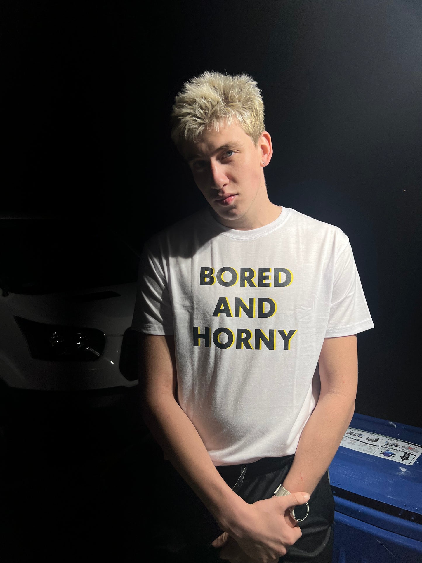 White Bored And Horny Tee