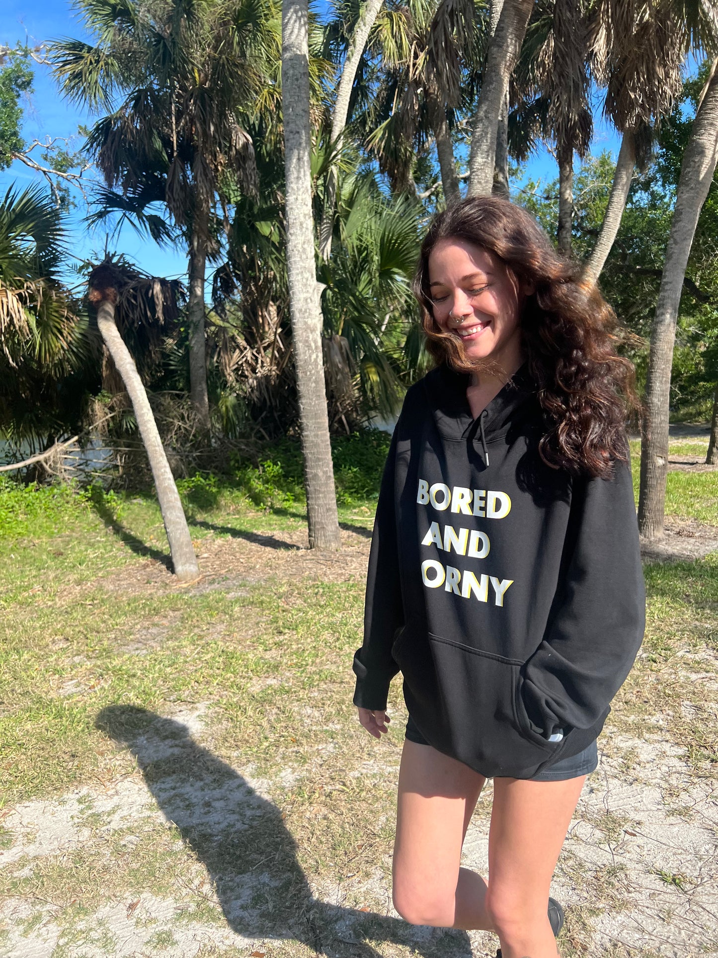 Black Bored and Horny Hoodie